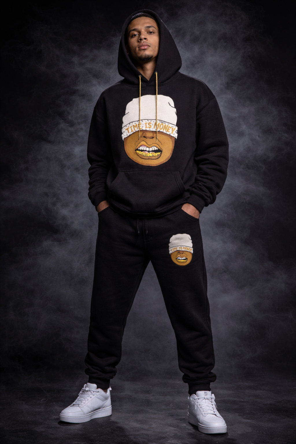 Pre-Order PHLAUCN Apparel Black Rhinestone hoodie