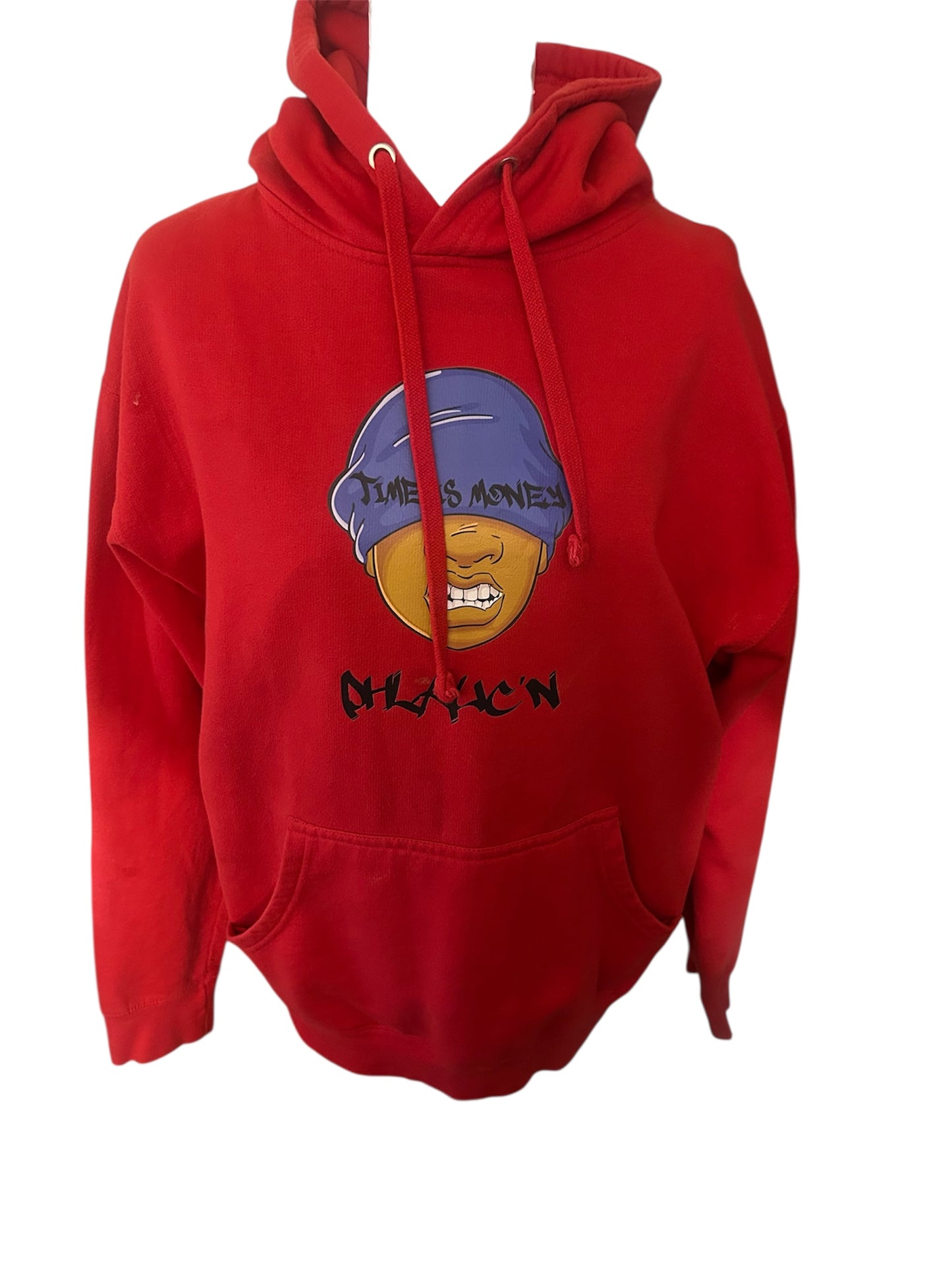 PHLAUCN APPAREL TIME IS MONEY CLASSIC RED HOODIE