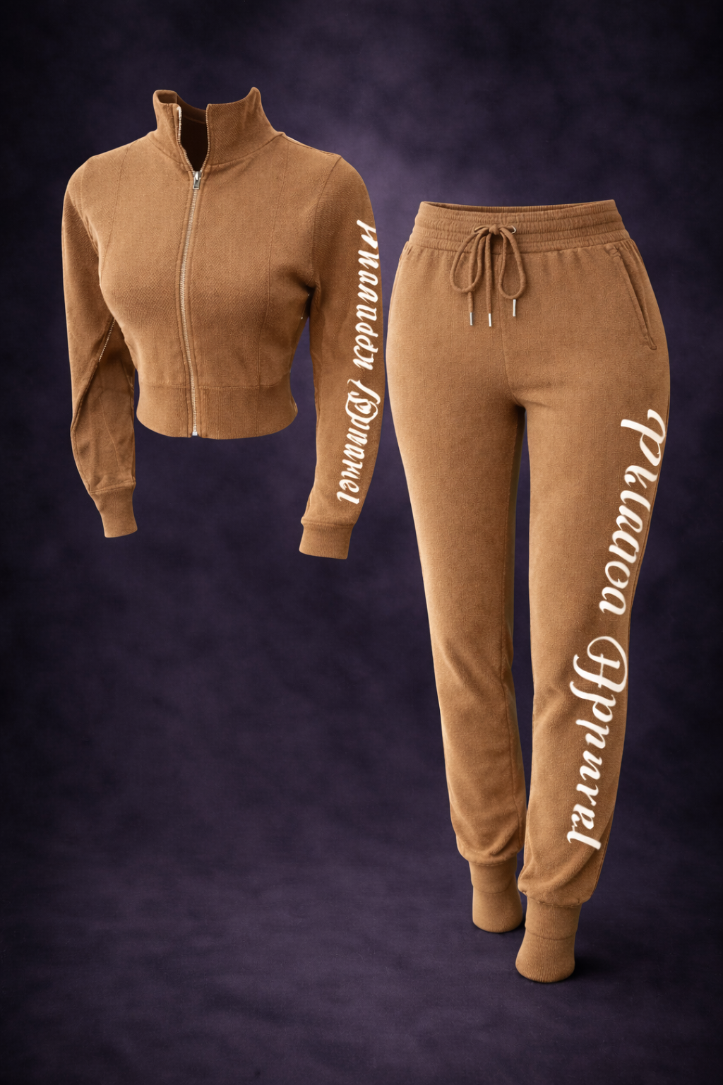 Phlaucn Signature Script Tracksuit –Mocha Tan