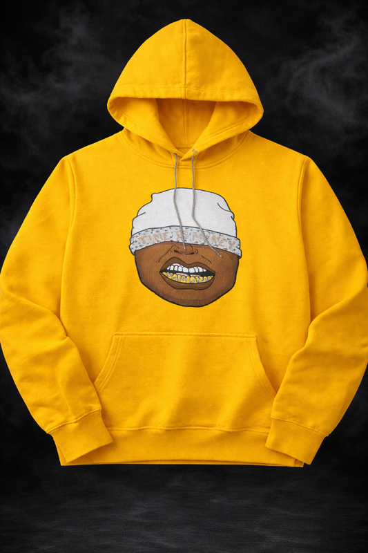 Phlaucn Apparel Rhinestone Embroidered yellowe hoofie