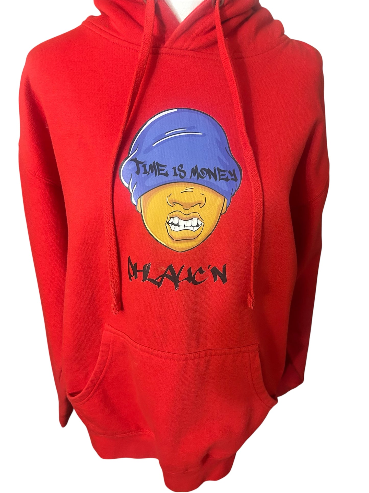 PHLAUCN APPAREL TIME IS MONEY CLASSIC RED HOODIE